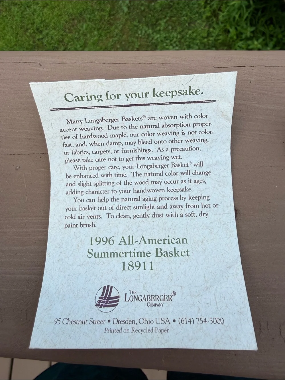 Longaberger All American Summertime Basket with Red, White Blue Star Liner 1996